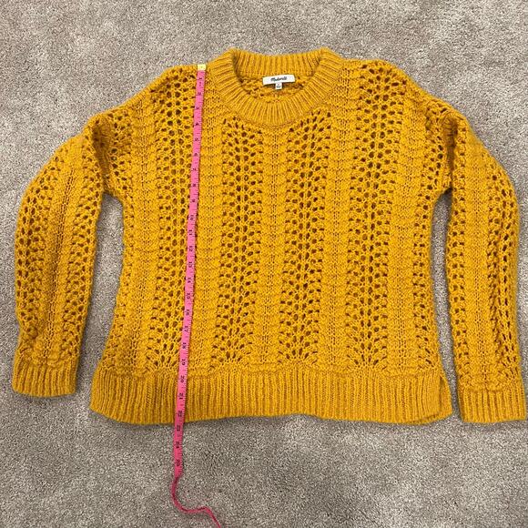 Madewell Womens Mustard Chunky Knit Crewneck Sweater Size Small‎ - Picture 7 of 10